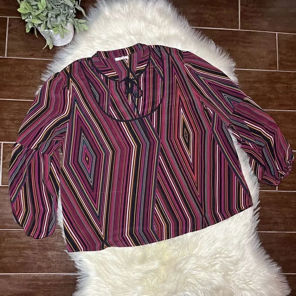 Maurices peasant striped blouse sz 1X